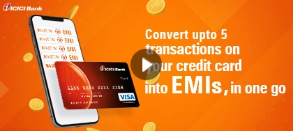 Converting Credit Card transactions to EMIs on iMobile