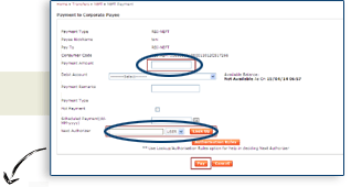 Enter the amount details & Click on Look up to select next authoriser