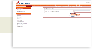 Enter the Transaction Password and Click on Confirm to confirm the Transaction