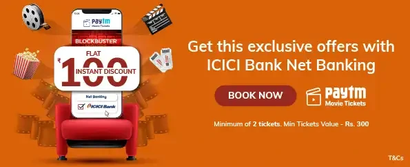 1+1 Movie ticket to get cashback upto Rs. 100/- on minimum booking value is INR 500.