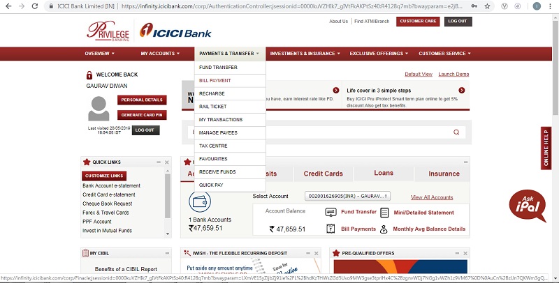 Payment Biller Demo Making A Bill Payment Checking Bill